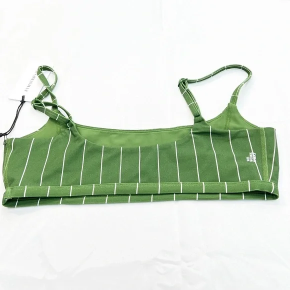 Weworewhat Cami Bra Top in Pinstripe Green/White NWT - Picture 4 of 5